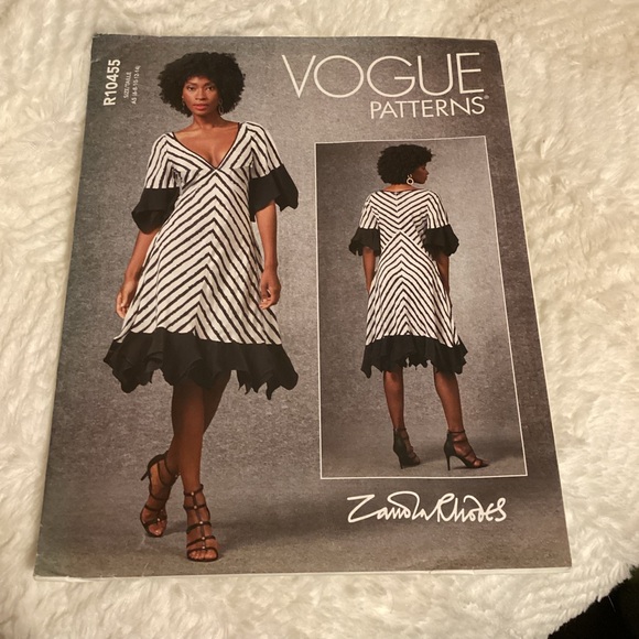 Vogue Uncut R10455 (6-8-10-12-14) V Neck Dress Flare Sewing Pattern - Picture 1 of 2